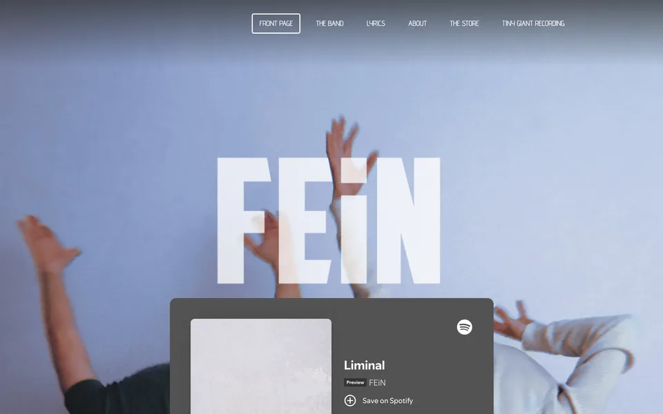 Feintime website homepage